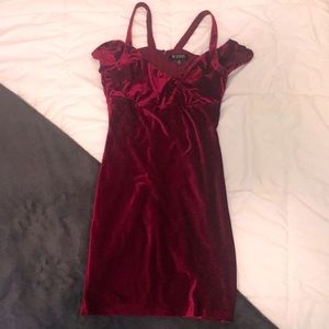 Maroon Velvet Dress